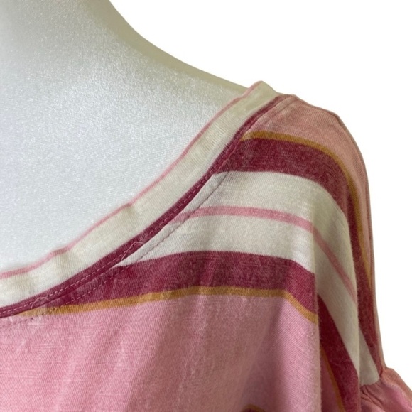 Anthropologie Pilcro Ruffled Open-Back Slouchy Oversized Shoulder Top Striped - Picture 16 of 16